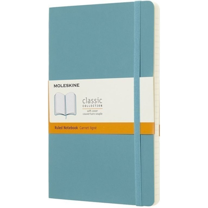 Блокнот MOLESKINE Classic Soft XL, нелинованный, голубой QP623B35