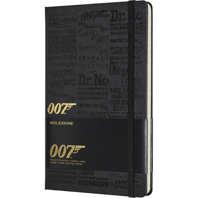 Блокнот MOLESKINE LIMITED EDITION JAMES BOND LARGE, линейка, черный Titles LEJBQP060B